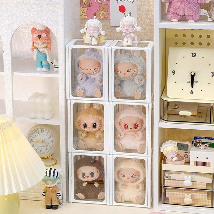 치유쿠 투명 피규어 케이스 레고 진열장, 6개