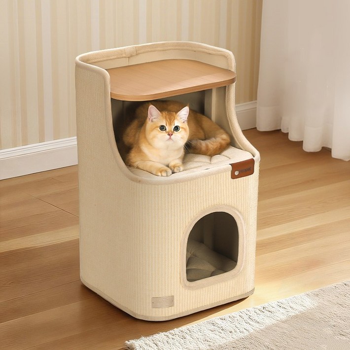 큐트스마트 고양이 스크래쳐 하우스 겸용 협탁