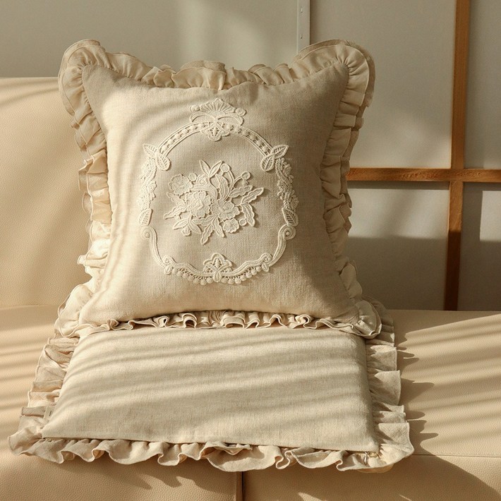 모디 고급 린넨 쿠션겸 방석, 베이지