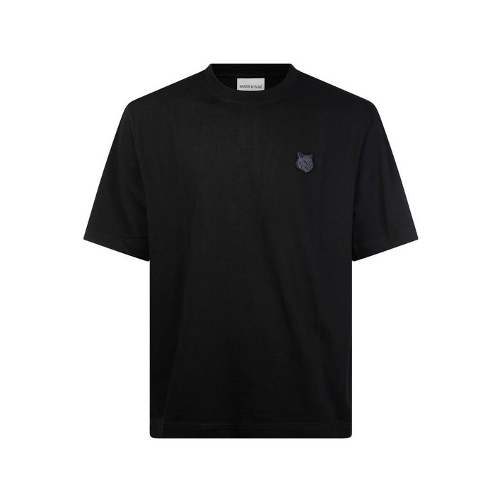 공식정품 메종키츠네 25SS 남성 반팔티 토널 폭스헤드 패치 오버사이즈 티셔츠 블랙