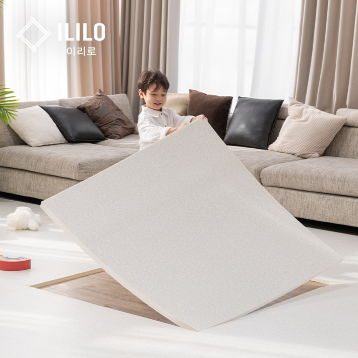 이리로 붙이는 매직 퍼즐매트 층간소음 어린이 안전인증, 4개, 화이트 쉘