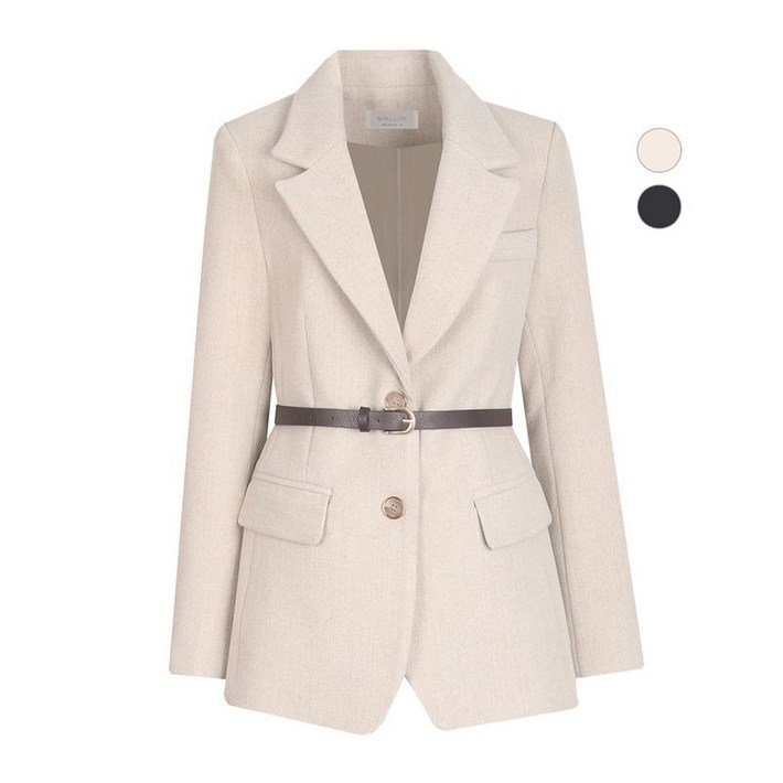 비비드시크릿가너 여성 마리엘 벨티드 겨울 정장 울자켓