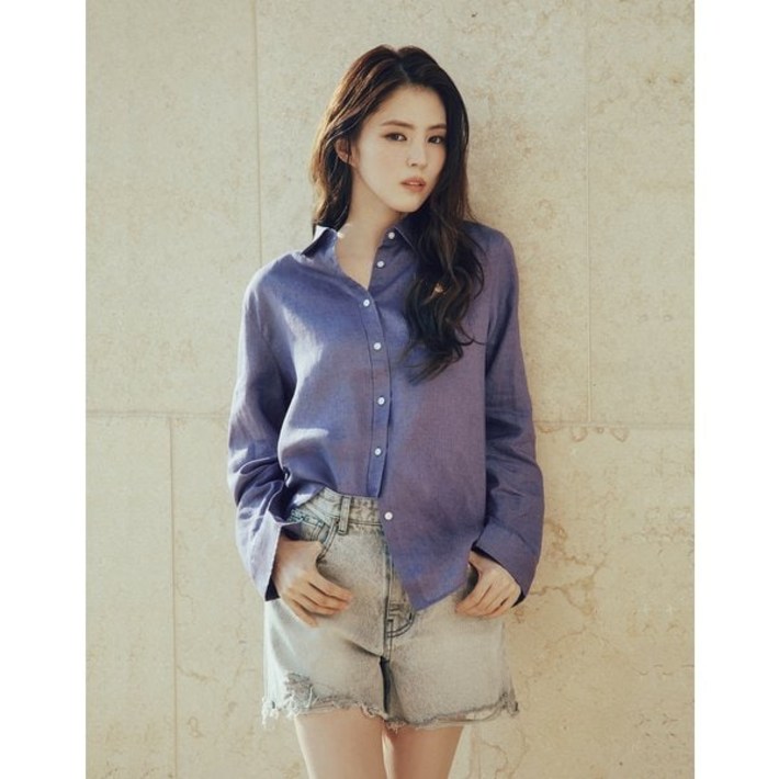 [지오다노] 2025 여름 NEW [한소희] 여자 린넨 100 셔츠 345518 9칼라