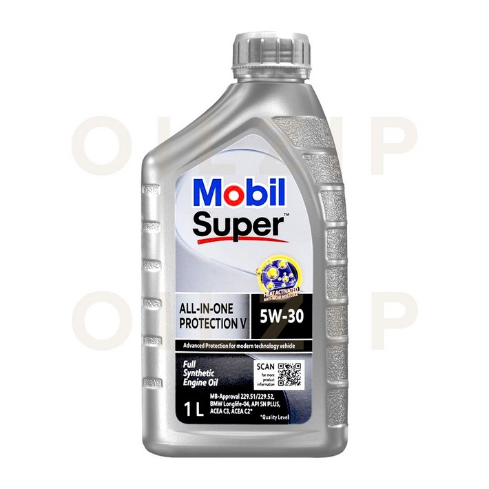 모빌 슈퍼 올인원 프로텍션 V 5W30 1리터 합성엔진오일, 5w30, 1개