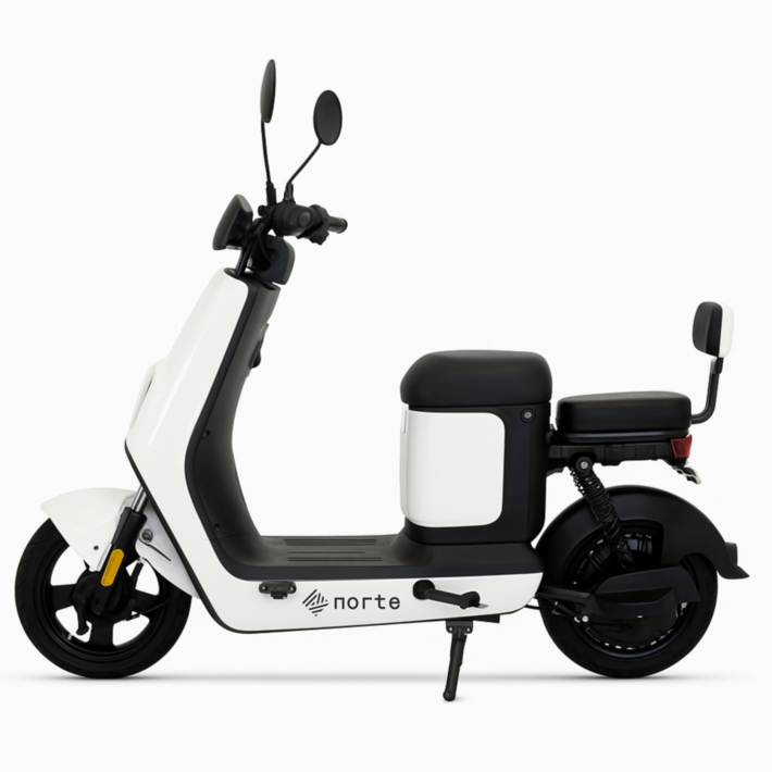 노르테 전동 스쿠터 전기 바이크 성인용 출퇴근 자토바이 미니벨로 오토바이, 화이트