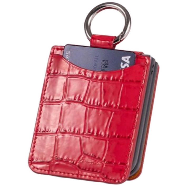 본아띠 폴라리스 소가죽 악어 힌지보호 갤럭시 Z플립 카드 지갑 핸드폰케이스