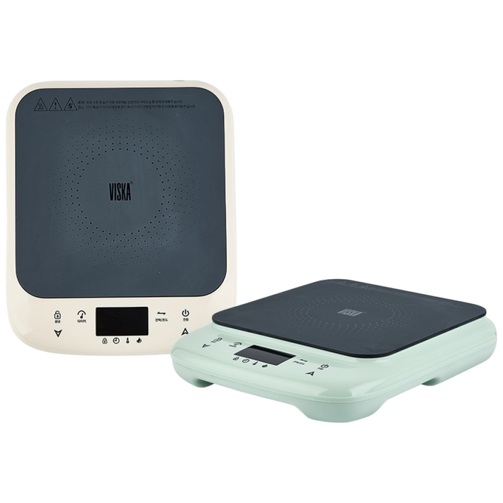 JM 1구 휴대용 미니 사각 인덕션 1500W 6단 온도조절, 프리스탠딩, 사각형 아이보리