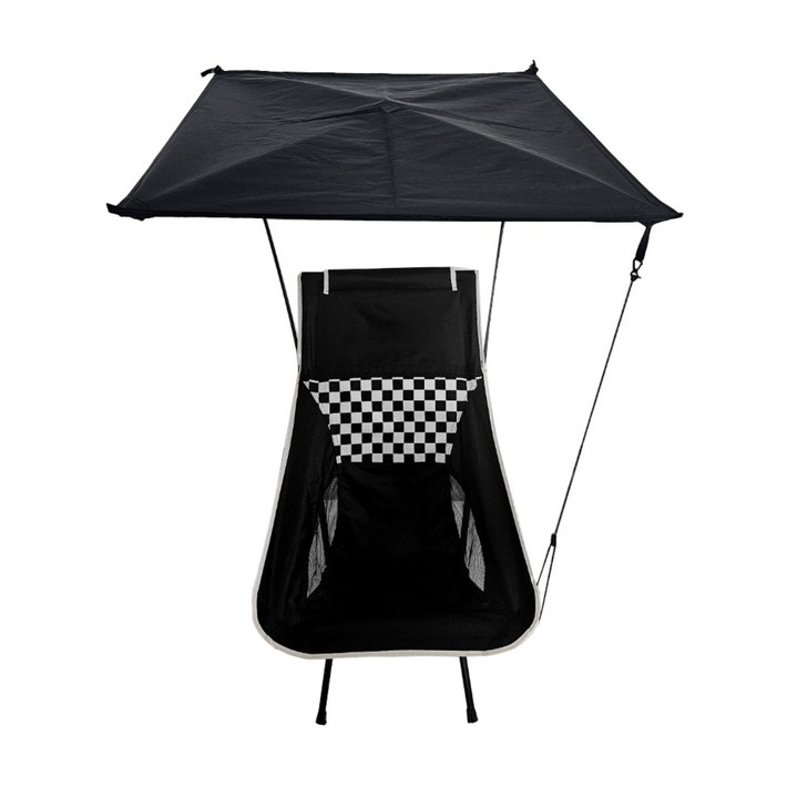 캠생 캠핑의자 쉐이드 그늘막 파라솔 헬리녹스 선셋체어 체어원, 1개, 캠핑의자 그늘막블랙