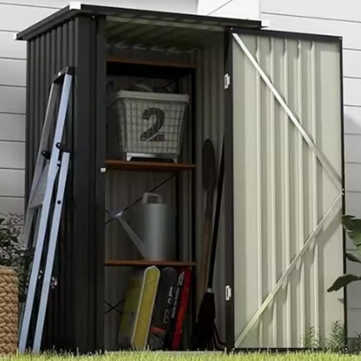 레드와이 소형 스틸창고 농막 조립식창고 간이 야외 이동식창고 블랙 전원주택