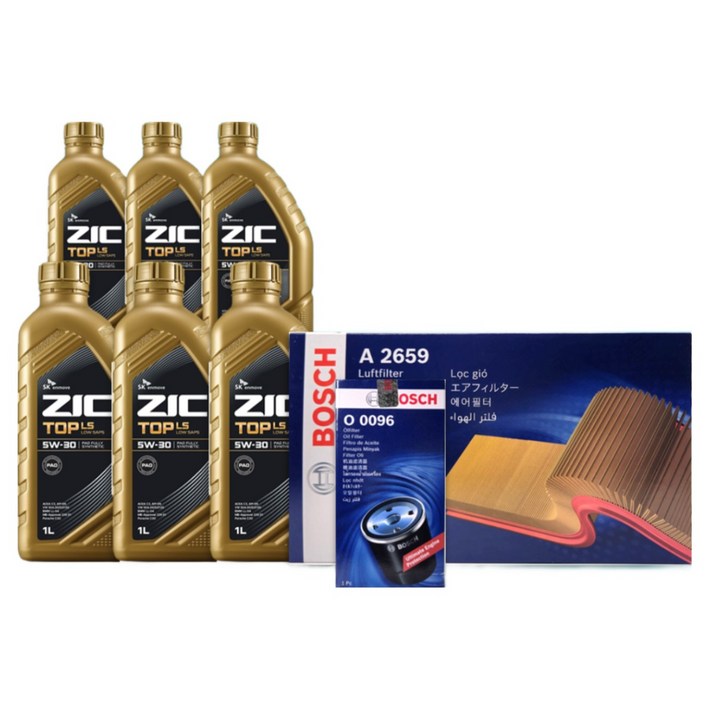 싼타페 TM 2.0 디젤 엔진오일세트 SK 지크 탑 LS 5W30 ZIC TOP LS