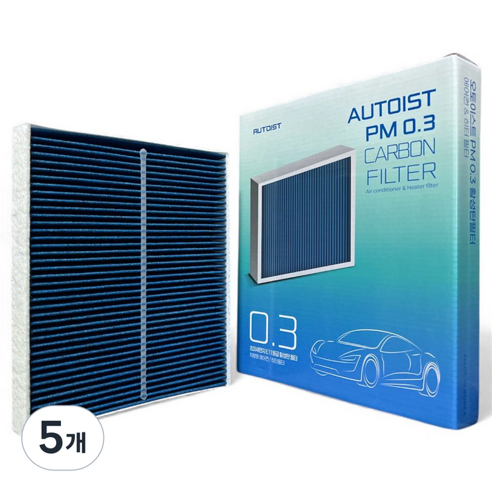 오토이스트 PM0.3 스파크 M300 마티즈 크리에이티브 활성탄 에어컨필터, 5개, D021