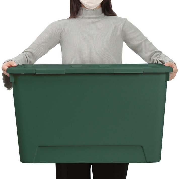 올리빙 도트 리빙박스, 모스그린, 120L, 2개
