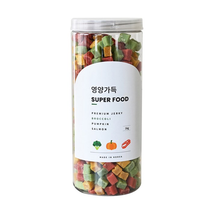 제로랩스 강아지 영양가득 져키, 브로콜리단호박연어, 1kg, 1개
