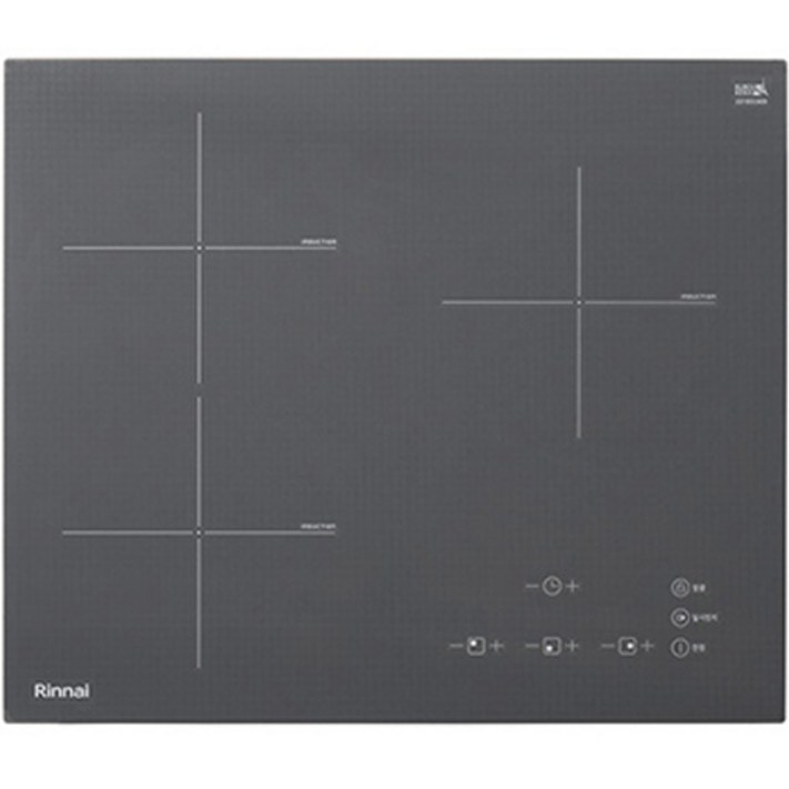 린나이 인덕션 미드나잇 그레이 인스톨프리 전기 레인지 3구