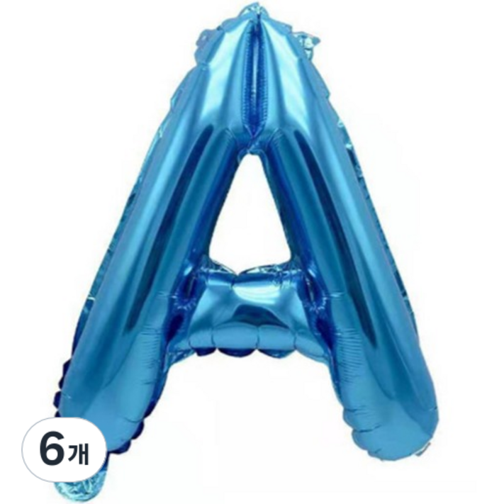 팡파티 레터링 알파벳 풍선 A 40cm, 블루, 6개