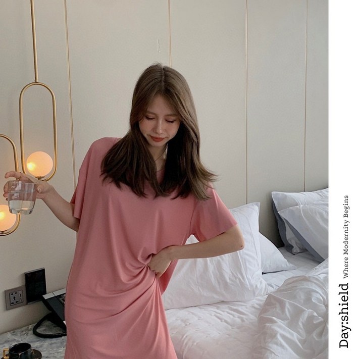 데이실드 차르르 반팔 쿨 원피스 홈웨어