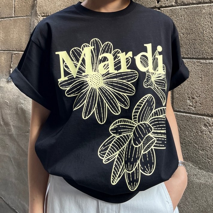 정품 마르디 메크르디 티셔츠 마르디 반팔  플라워 티셔츠 mardi mercredi