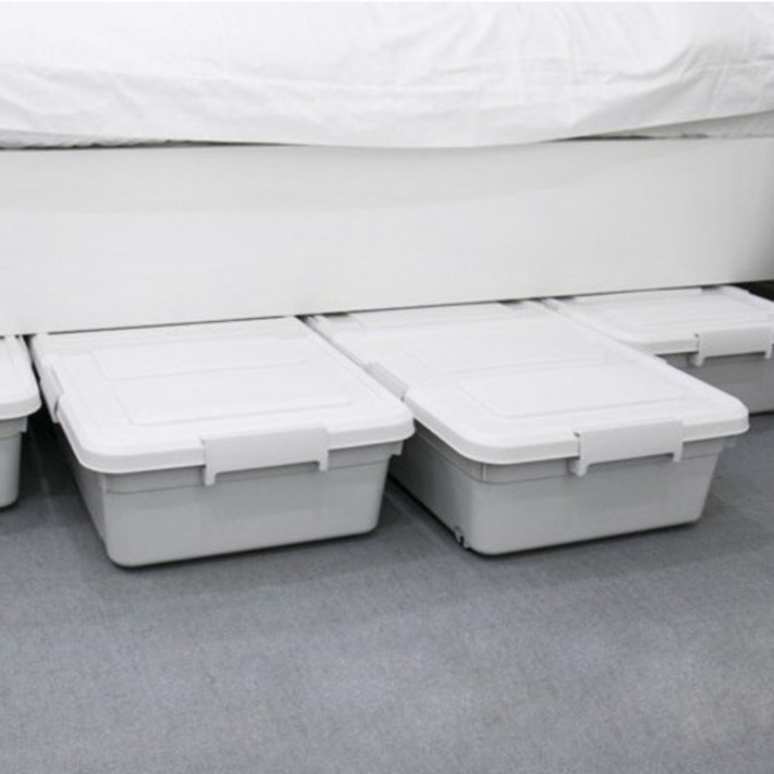 침대밑수납 언더베드 언더리빙박스 3세트, 3개, 그레이 35L16cm