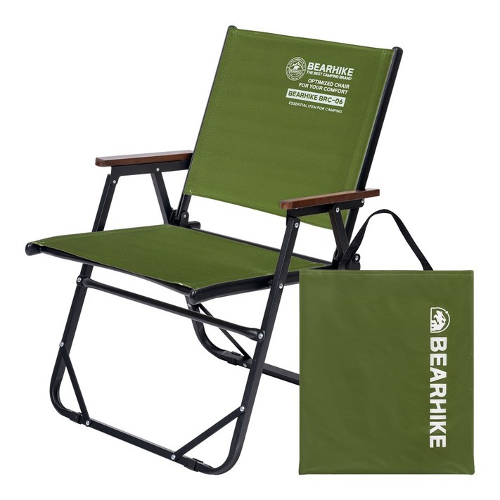 베어하이크 캠핑의자 접이식 릴렉스체어 고급형 BRC06, 카키카키, 1세트