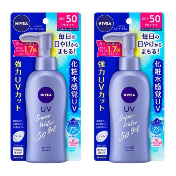 니베아 UV 슈퍼 워터젤 SPF50, 2개, 140g