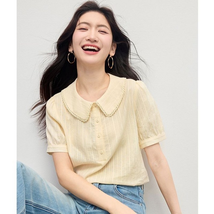 빌리즈빈 여성 카라넥 러블리 데일리 블라우스 BS27 빌리즈빈 여성 카라넥 러블리 데일리 블라우스 BS27