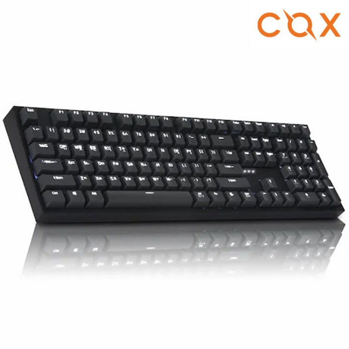 COX CK108 블랙다크그레이 게이트론 LED 게이밍 기계식 황축