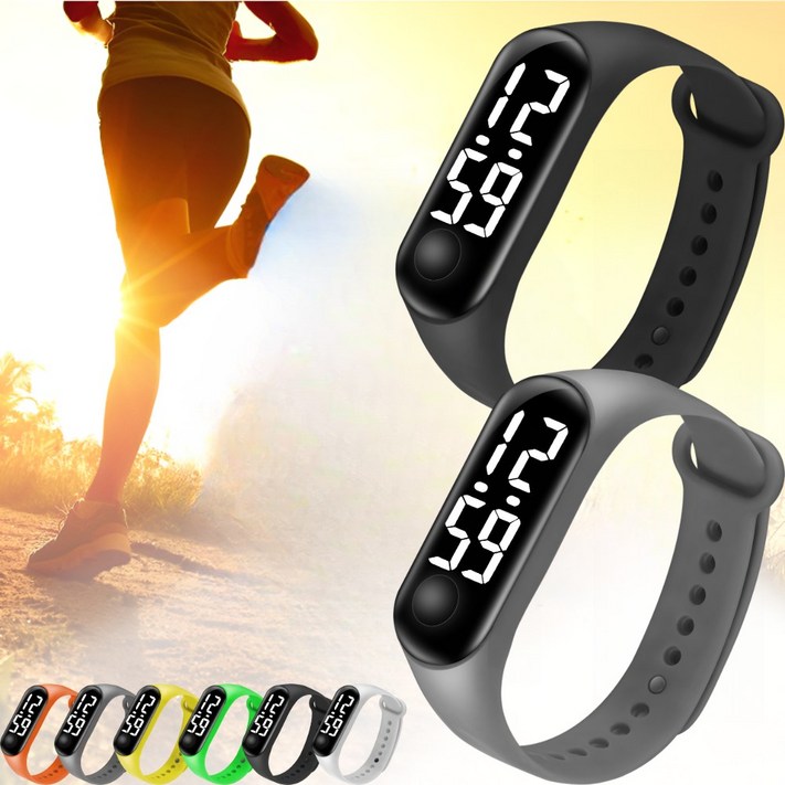 프리소 초경량 LED 건강 방수 스포츠 손목 시계 밴드형