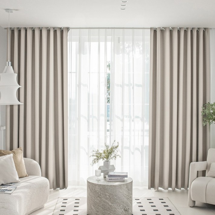 셀미닉 99 빛차단 암막 커튼 단열 먼지없는 호텔식 아일렛형