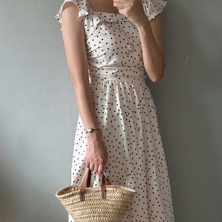 위아썸머키큰여자 롱 도트원피스