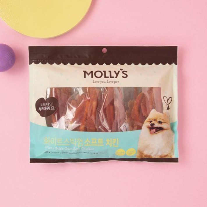 화이트 스틱껌 소프트치킨 400g 몰리스