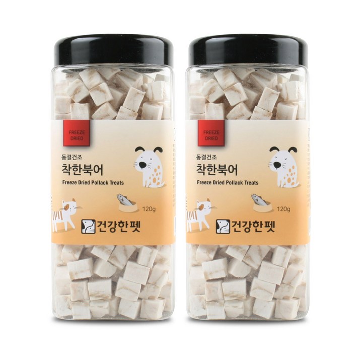 건강한펫 동결건조 착한북어 120g x 2통