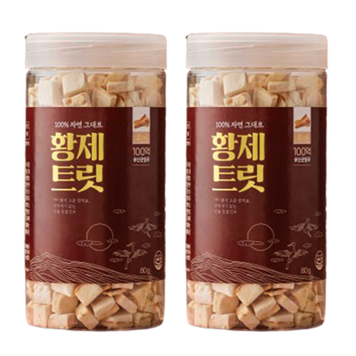 황제트릿 반려동물 동결건조 간식, 2개, 80g, 유산균 북어