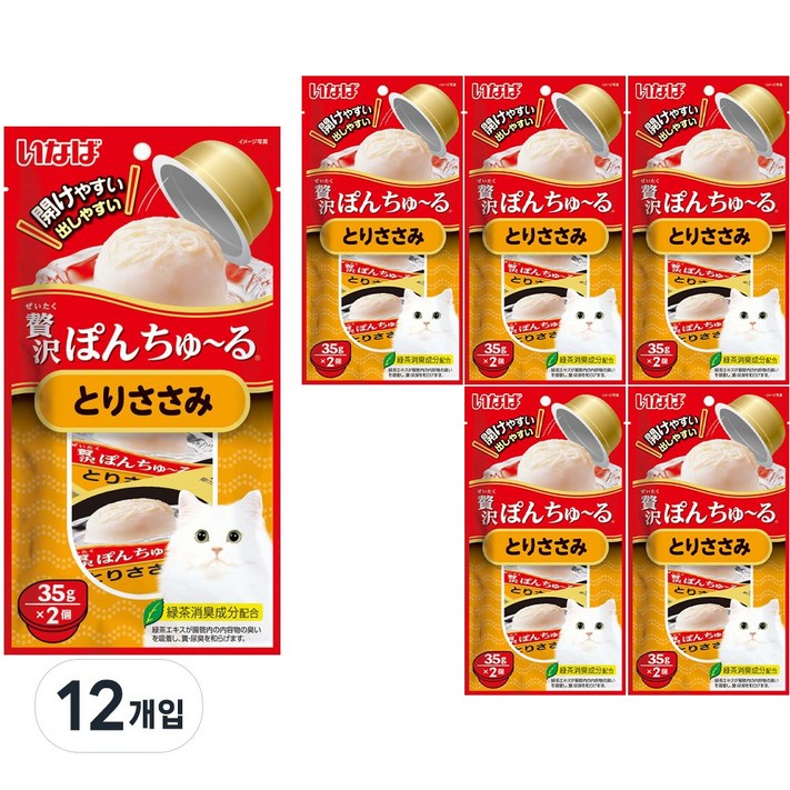 이나바 챠오 퐁츄르 챠오퐁 고양이 간식, 12개입, 35g, 닭가슴살 TSC45