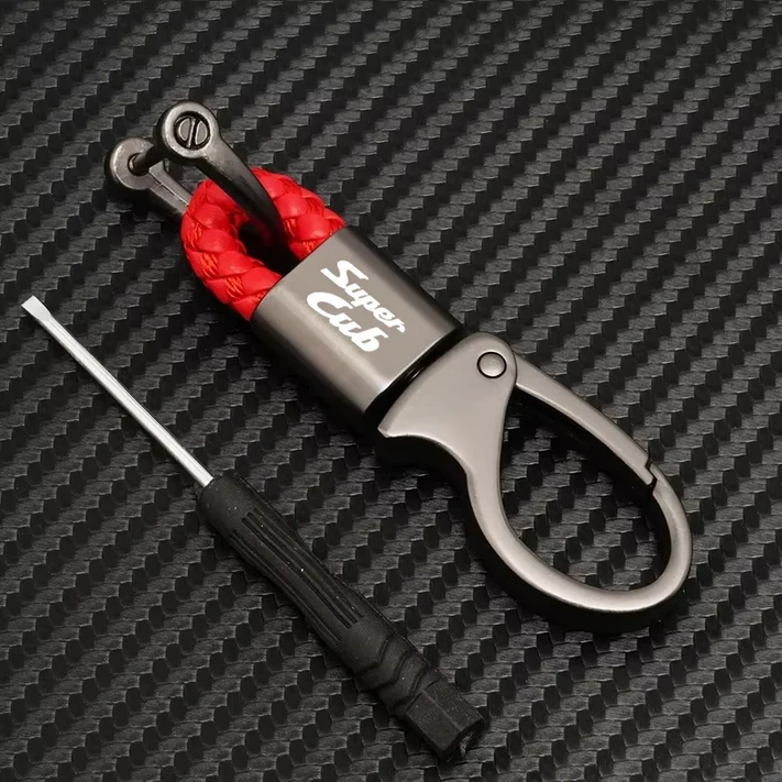 혼다 슈퍼 새끼 C50 C70 90 110 C125 C 50 102 125 125CC 오토바이 액세서리 땋은 로프 열쇠 고리 금속 열쇠 고리