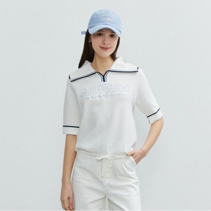 더틸버리 자수 러 칼라 풀오버 니트 M1PO57W 768456