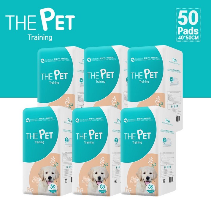 피알지 더펫패드 소형 50매 배변패드 무향, 6팩