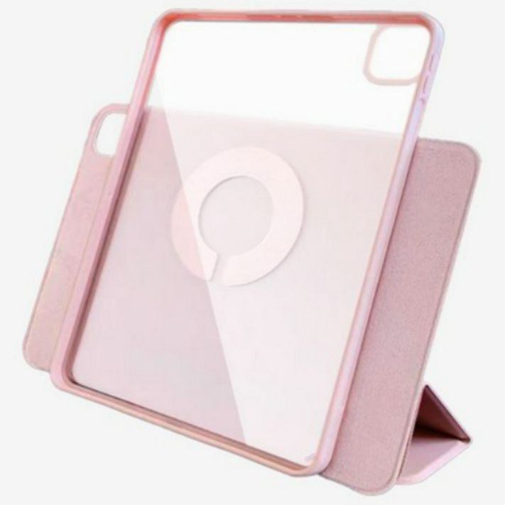 펜슬 수납 360도 회전 초강력 자기 흡입 태블릿 PC 케이스, 핑크, 1개