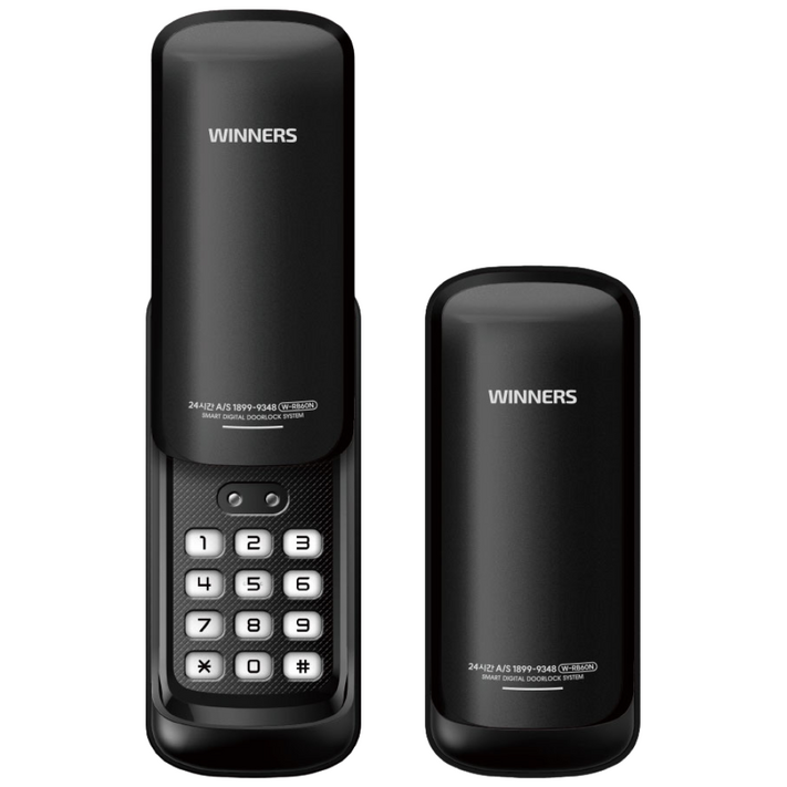 위너스 WRB60N 번호키전용 손잡이 없음 도어락보조키형 디지털도어락 커버형 현관도어락, 고객직접설치, WRB60N