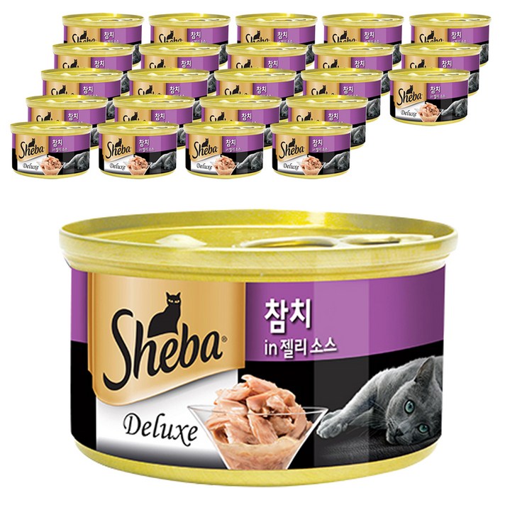 쉬바 반려묘용 간식 캔, 24개, 참치젤리소스