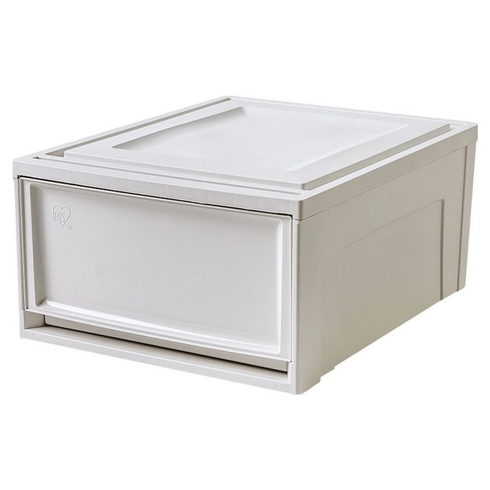 아이리스 국내생산 시스템 수납박스 슬라이딩 서랍장 BC500, 화이트그레이, 1개