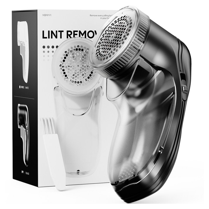 누아트 강력한 6중날 세탁소용 만능 무선 보풀제거기, 단일상품건전지형, 블랙