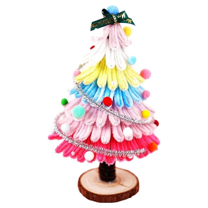 마다꾸미 크리스마스 트리 모루 만들기 DIY키트 24cm, 02 핑크 그라데이션, 1개