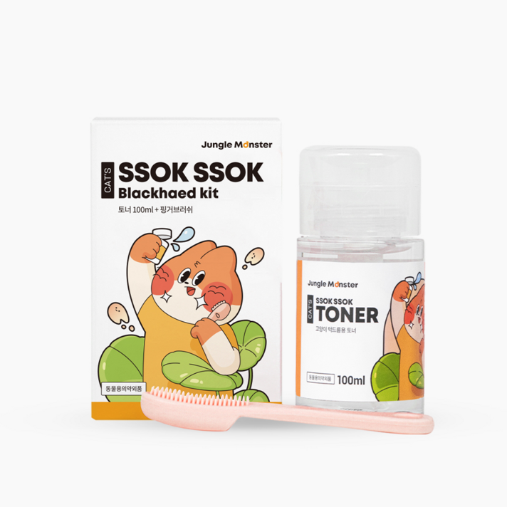 정글몬스터 고양이 쏙쏙뽑냥 토너 100ml  핑커브러쉬