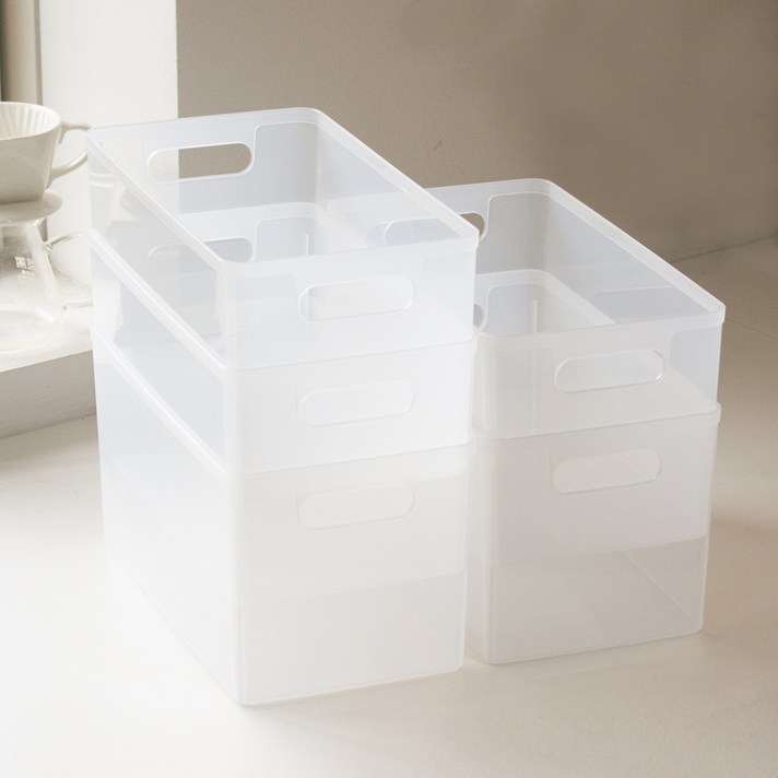 아임홈리빙 지니 심플 바스켓 5p 세트, 투명, 2호160 x 300 x 150 mm, 1세트