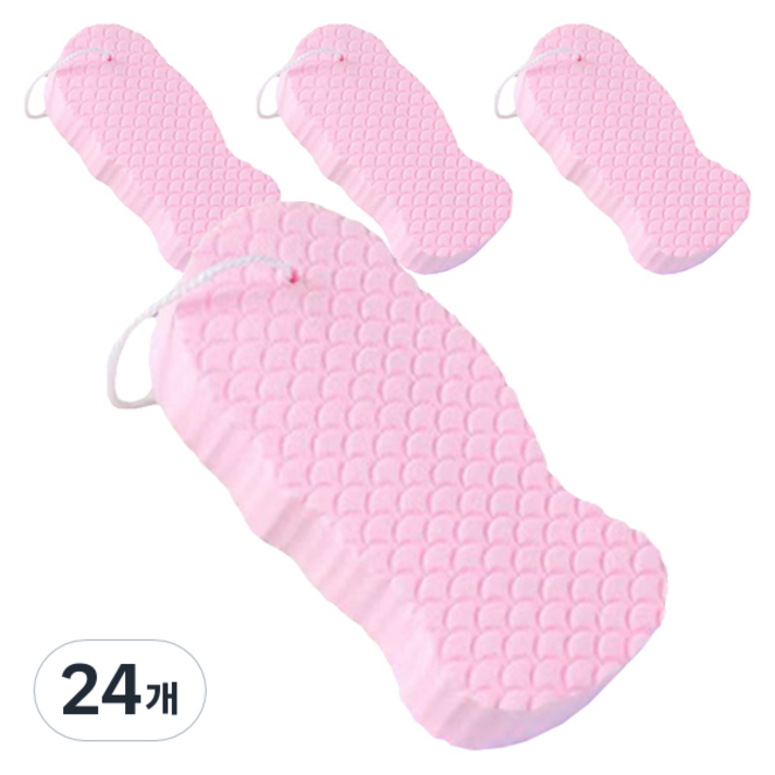 스펀지 때밀이, 핑크, 24개, 1개입 스펀지 때밀이, 핑크, 24개, 1개입