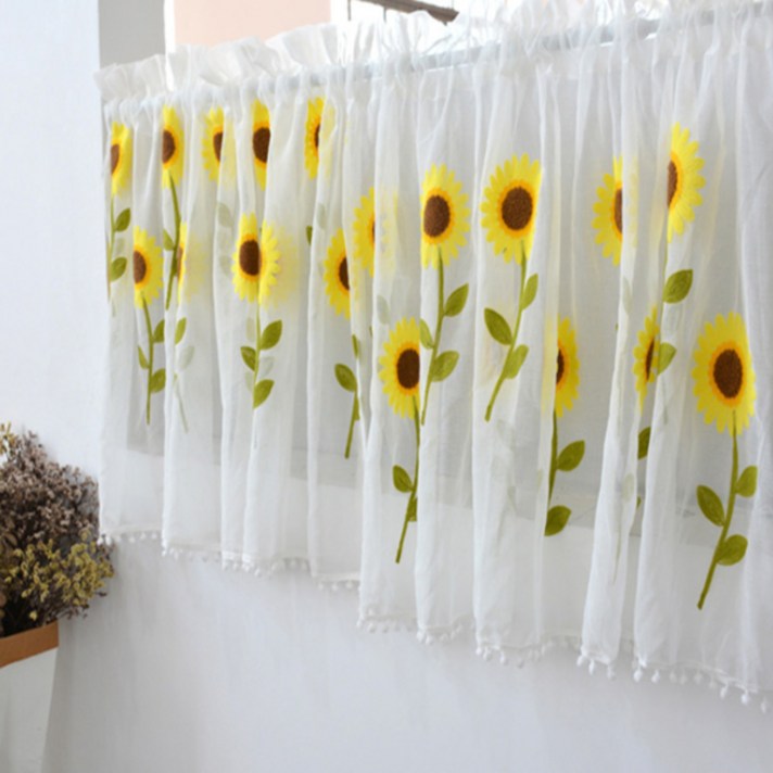 마켓감성  자수 하프 커튼