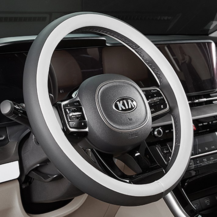 메이튼 리얼 투톤 자동차 핸들커버, 블랙  그레이