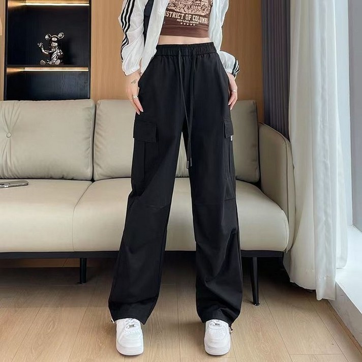 여자 루즈핏 스트링 카고 조거팬츠 여자 루즈핏 스트링 카고 조거팬츠