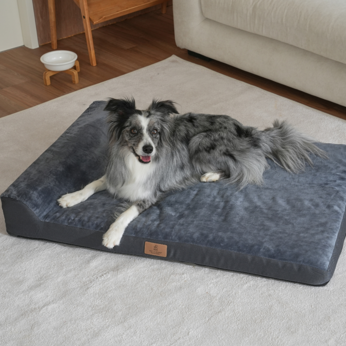 홀릭하임 대형견 에그폼 목 베개 사각방석 02 L2XL, 1개, 진그레이