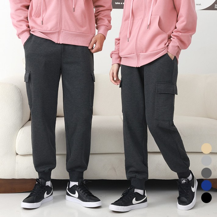 턴키 빅사이즈 90140까지 남녀공용 기모 카고 트레이닝 조거 팬츠 FW2709